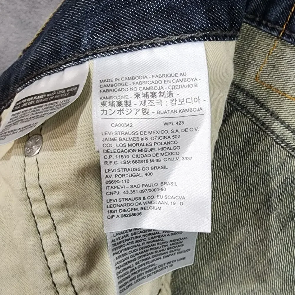 Levi's 514 Jeans‎ Relaxed Straight Fit Mens 34 X 31 Blue Denim R Tab Blank Tab